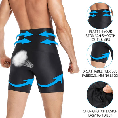 Men Tummy Control Shorts Body Shaper Compression High Waist Trainer Belly Stomach Flat Slimming Shapewear Boxer Underwear Fajas
