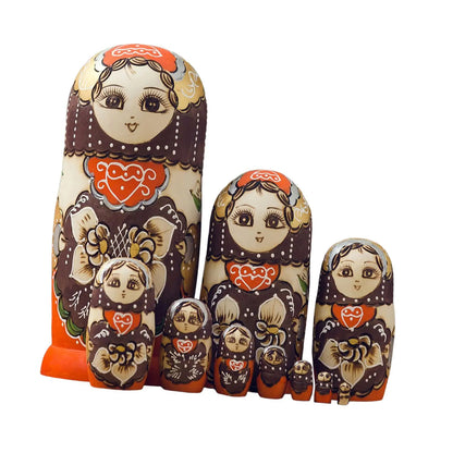 Stacking Layers Girl Nesting Dolls Wood Matryoshka Versatile