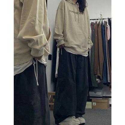 Brown Loose Straight Leg Workwear Pants Women's Spring Autumn plus Size Comfortable Casual American Style Wide Leg Trousers