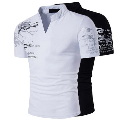 New Short Sleeve T-shirt 2/1Pcs Mens Casual Polo Shirt Summer Fitness Ultralight Tops Sportswear V-Neck T-shirt Printed Pullover