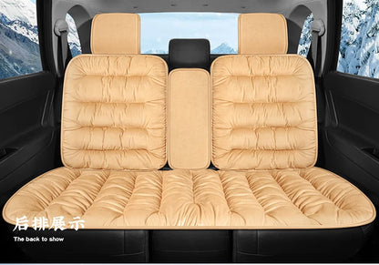 Plush Down Car Seat Cushion Winter Plush Single Seat Thickened Plush Winter Warm and Cold proof Five Seat Non shedding Hair