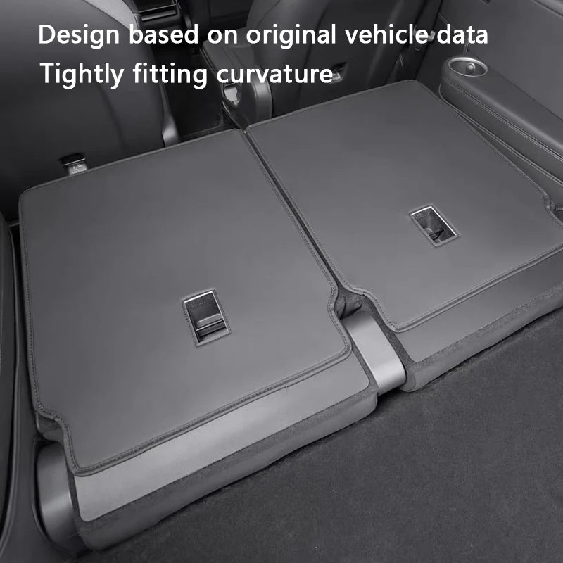 For Tesla Model YL 6-Seater Rear Trunk Mat Leather Full Coverage Seat Backrest Protective Pad Cover Cargo Liner Anti Dirty Mat