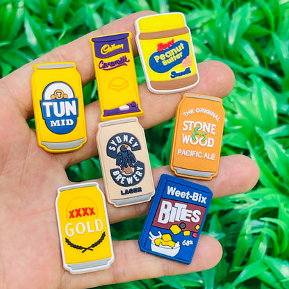 6-100pcs Happy Australia Day New Zealand Gold Coast Kangaroo Surfing PVC Shoe Charms For Clogs Pins Sandals Shoes Decoration