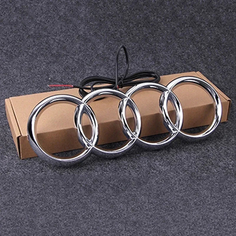 Static Light Car Front Grille LED Emblem Decor for Audi A4 A5 Q5 RS5 A4L A3 8p Q3 A8 Decals Badge Sticker Exterior Accessories