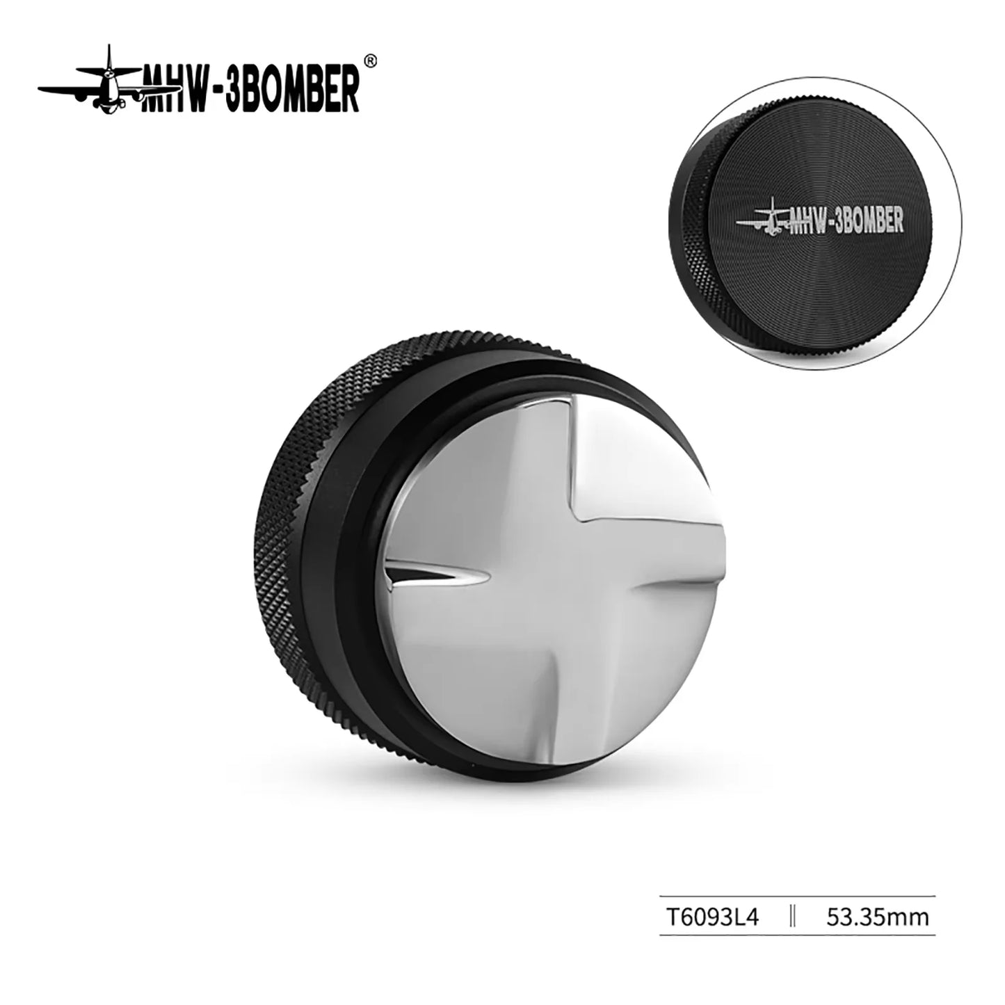 MHW-3BOMBER Coffee Tamper 51/53.35/58.35MM 2 Springs Espresso Tamper Stainless Steel Thread Base Home Barista Coffee Accessories