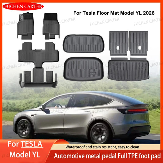 For Tesla Floor Mat Model YL 2026 Car Trunk Mat Set Luggage Mat TPE waterproof Anti-Slip Set LHD Floor Liner Mat Car Accessorie