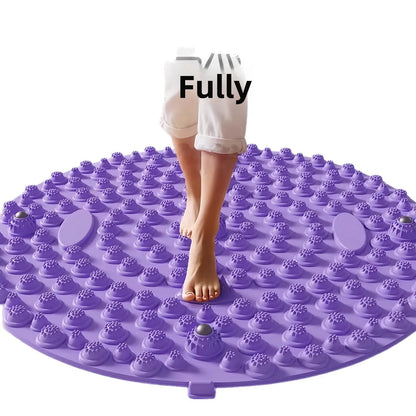 Round Foot Massage Mat, Super Jogging Acupressure Plate Indoor In-place Running Foot Pad Foot Massage Roller for Plantar Relief