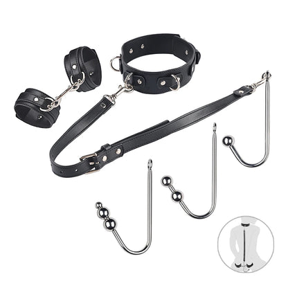 Bondage adult sex toys metal anal hook assisted bondage backyard slave collar obedience master game, adult sex toys