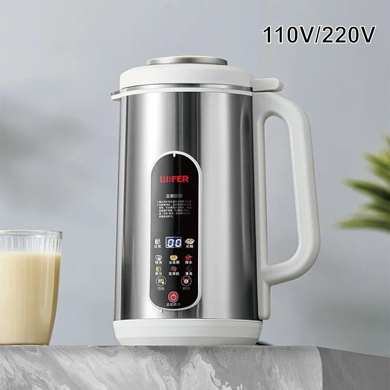 110V Smart Soy Milk Machine Electric Juicer Multifunctional Wall Breaking Machine Kitchen Auto Heating Rice Paste Machine 1.2L