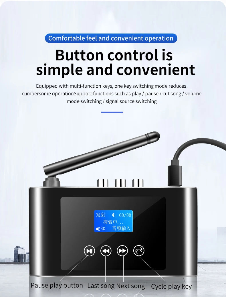 New 2 in 1 Long Range Bluetooth 5.1 Audio Transmitter Receiver RCA 3.5mm AUX Stereo Wireless Adapter For PC TV Headphones Car