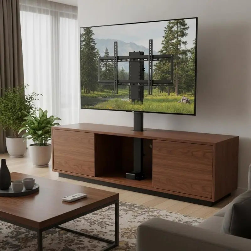 TV Raising Stand 35" Stroke for Home Theater Office Conference Room, Remote Control Height Adjustable 28.7-64.2" Fit 32-65" Screen Load Capacity 154 Lbs