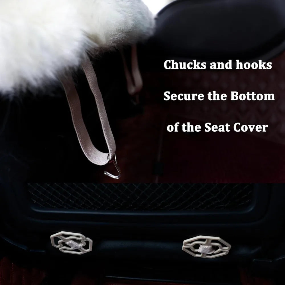 1pc Sheepskin Fur Car Seat Covers, Universal Size Australian Long Wool Car Seat Cushion for Adult Man Women, 1 Piece Seat