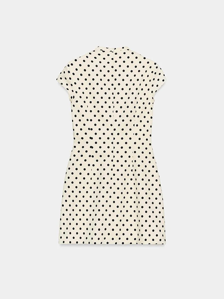 Elegant Short Sleeve Square Collar  Knot Decorated Dress ZA2026 New Summer Women's Fashion Company Annual Meeting