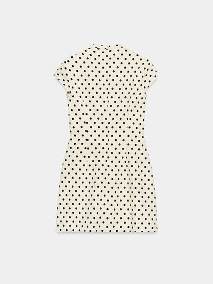 Elegant Short Sleeve Square Collar  Knot Decorated Dress ZA2026 New Summer Women's Fashion Company Annual Meeting