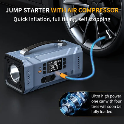 12V  Car Emergency Jump Starter Battery Inflator Vacuum Multi-Function Car Power Bank Igniter