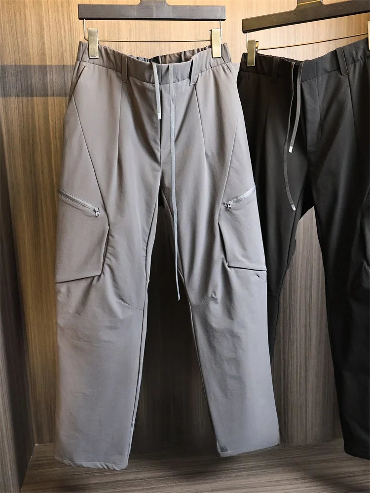 Outdoor Men's Straight Leg down Pants Fashionable Urban Style Long Length Nylon Polyester Blend Warmth Insulated Duck down Fi...