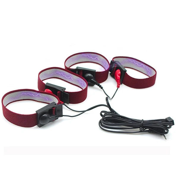 Electric Shock Bdsm Cock Sheath Ball Stretcher Host Cable E-stim Penis Ring Electro Sex Toy for Men Glans Testicle Loops Massage
