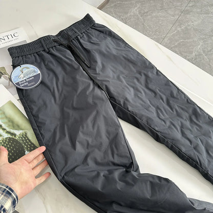 Business Commuter Men's down Pants 90 Duck down Thermal Straight Casual Trousers Long Workwear Pants Business Gentleman Style