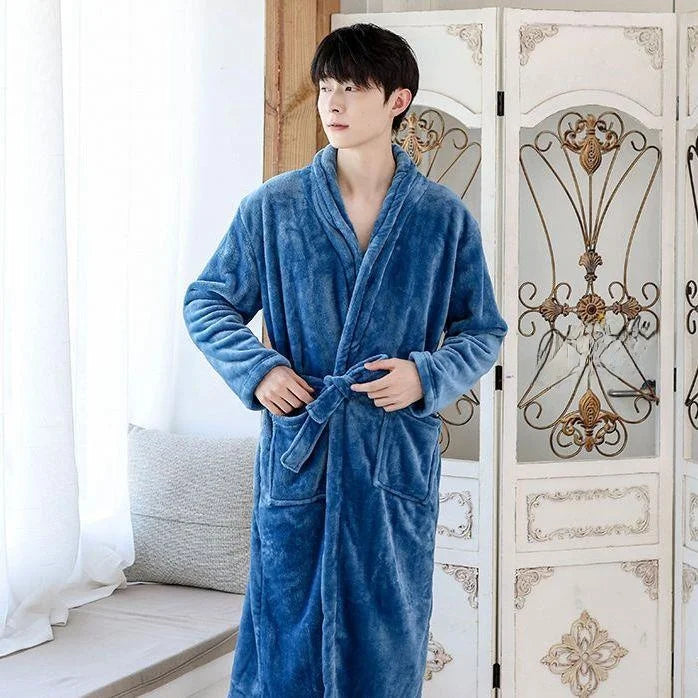 Thiened Long Pajamas Couples Flannel Spwear Coral Fce Home Clothes Men Women Robe Autumn Winter Nightgown Casual Sle