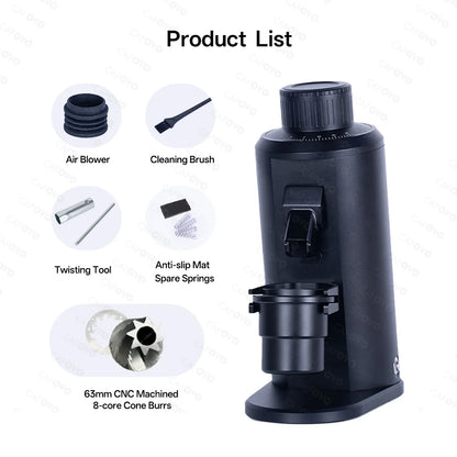 CAFOVO G163C Single Dose Coffee Grinder Fixed Speed with 63mm CNC Burrs and Plasma Anti-Static for Espresso and Pour Over Mill