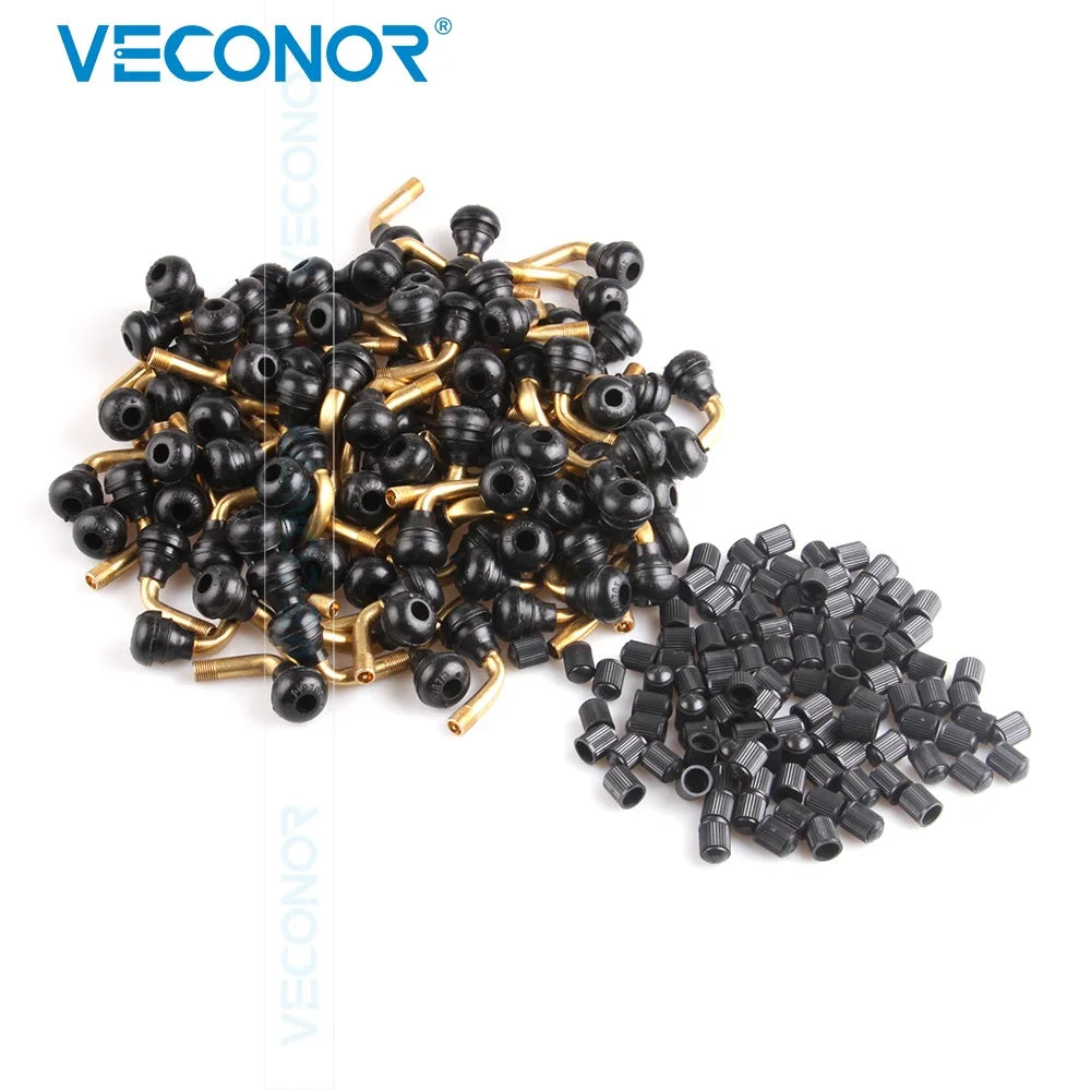 TR412 TR413 TR414 PVR70 Snap-In Tire Valve Stems Short Black Rubber Wheel Replacement With Dust Cap
