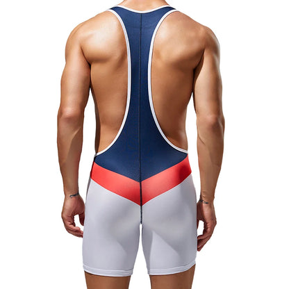 Men's one-piece shapewear, one-piece vest, high elasticity, tight fitting sports and fitness one-piece swimsuit