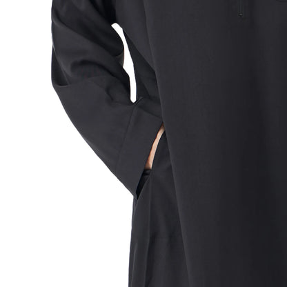 TH848 Men's Muslim Middle Eastern Men Long Sleeves Hooded Solid Color Zipper Robe Arab Male Jubba Thobe