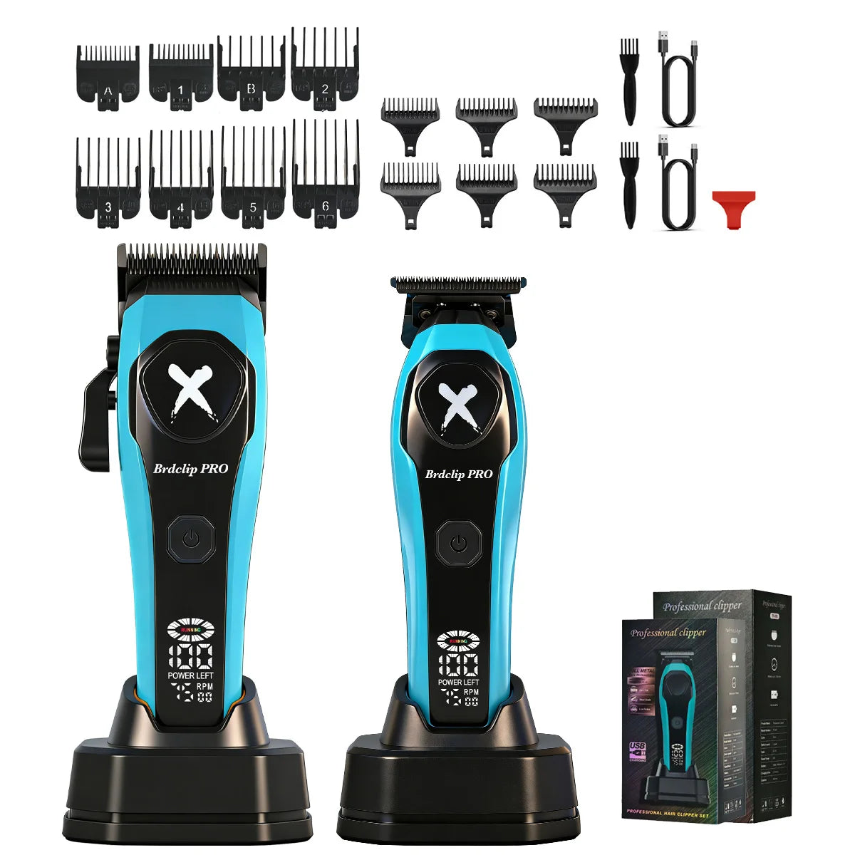 BRDCLIP Professional 7500RPM Barber Hair Clipper Set DLC Blade Base Charger 2-Speed Hair Trimmer Salon Use for Men Shaver