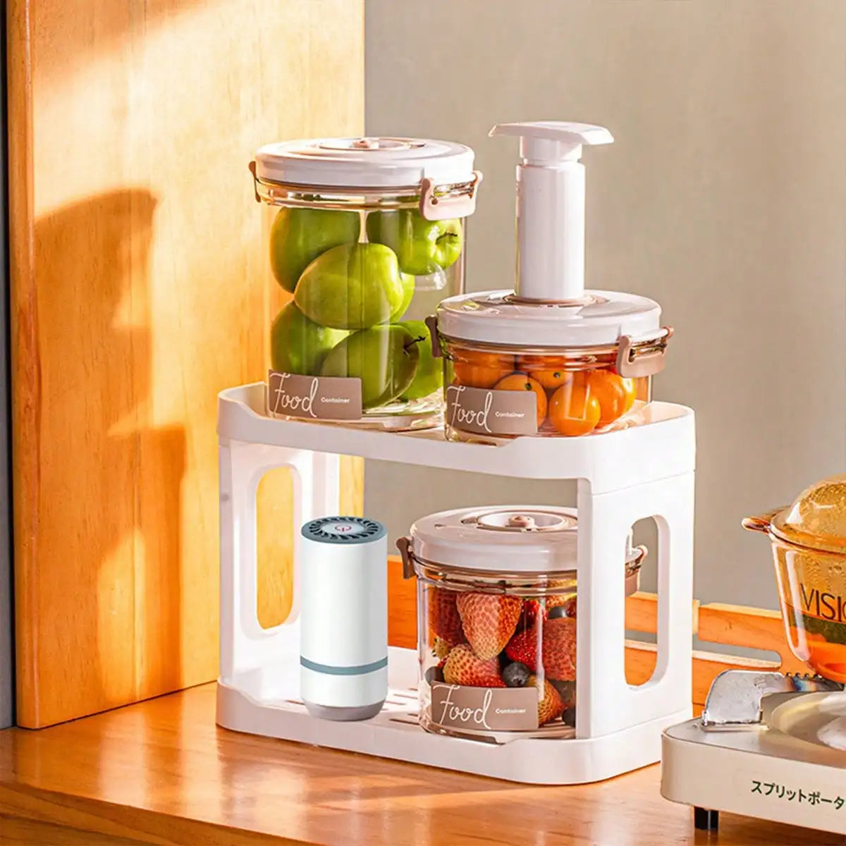 1 Kitchen Food Grade Vacuum Sealed Container, Refrigerator Vacuum Preservation Box Storage Container