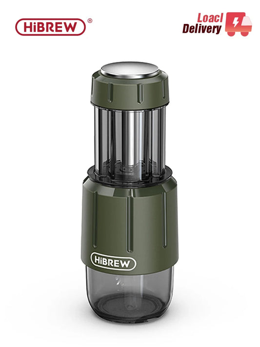 HiBREW 2 in 1 Portable Coffee Machine Hot/Cold Water Manual Espresso Maker For Capsule & Ground Hand Press Brewer H4D