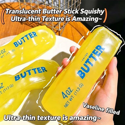 Moldable Butter Stick Squishy Toy Vaseline Filled Stress Relief Butter Cheese Bar Squeeze Fidget Toy Decompression Vent Toy