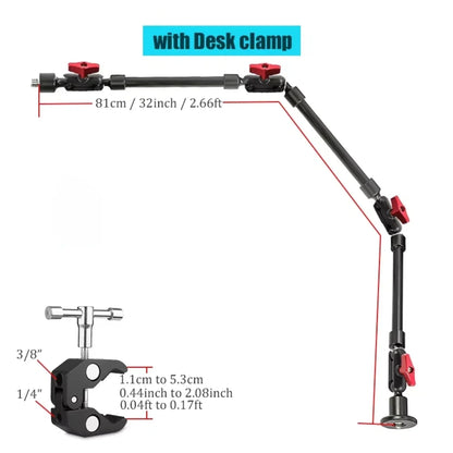 32" 22" Mobile Phone Bracket Magic Arm for Camera Articulated Flexible with Desk Clamp Mount Tablet Magsafe Webcam Stand