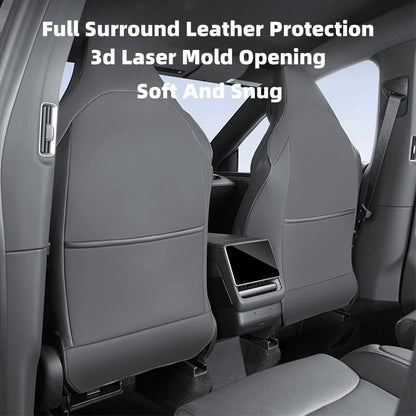 Car Seat Backrest Anti Kick Pad For Tesla New Model YL Six Seats 2026 Leather Full Surround Seat Back Anti Scratch Protector Mat