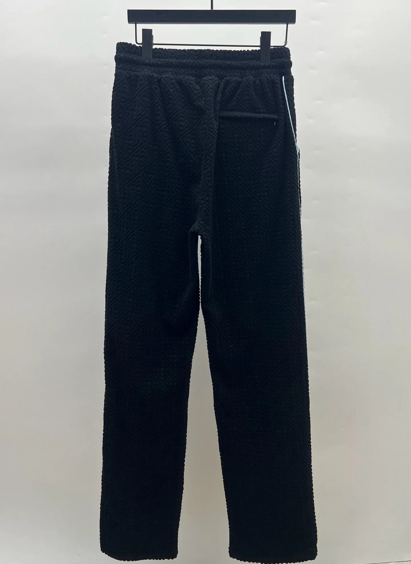 Casual Embroidered Letter Flannel Pants Straight Leg Cotton Trousers Warm Youthful Style for Young Men Autumn Season