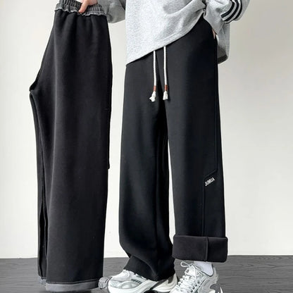 Men's Winter Thermal Fleece Joggers Windproof Thick Casual Pants Plus Size Warm Sports Sweatpants for Cold Weather