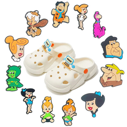1-100pcs Primitive Man Shoe Charms Cartoon PVC Shoe Accessories DIY Decoration for Classic Clog Sandal Kids Gifts