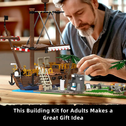 Mould King 11013 Creative Toys The MOC Double Helix Roller Coaster with Pirate Ship Building Block Brick Kids Christmas Gift