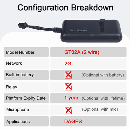 DAGPS Original Quad band High quality Motocycle car gps tracker gt02a google link real time tracking free shipping