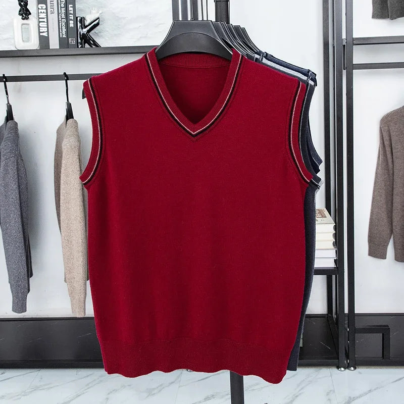 2026 Men's Casual Sweater Vest Warm Comfortable Autumn Winter Fashion Outerwear