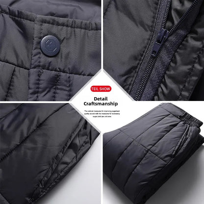 Men's down Trousers Thickened Winter Outerwear Dad Style Inner Warm Cotton Pants Fashionable Urban Straight Leg Long Pants