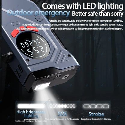 CEYYOR 4IN1 Car Jump Starter With Air Compressor.Portable Booster Starting Device for Petrol Diesel Cars with Lithium Batteries