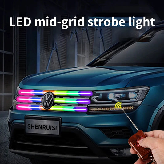 Car decoration with mesh flow lights, scanning through breathing lights, flow lights, turn signals, LED daytime running marquee