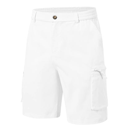 Men's Summer Breathable Cargo Shorts Loose Casual  Elastic Waist Multi-Pocket shorts Suitable for Outdoor Sports And Daily Wear