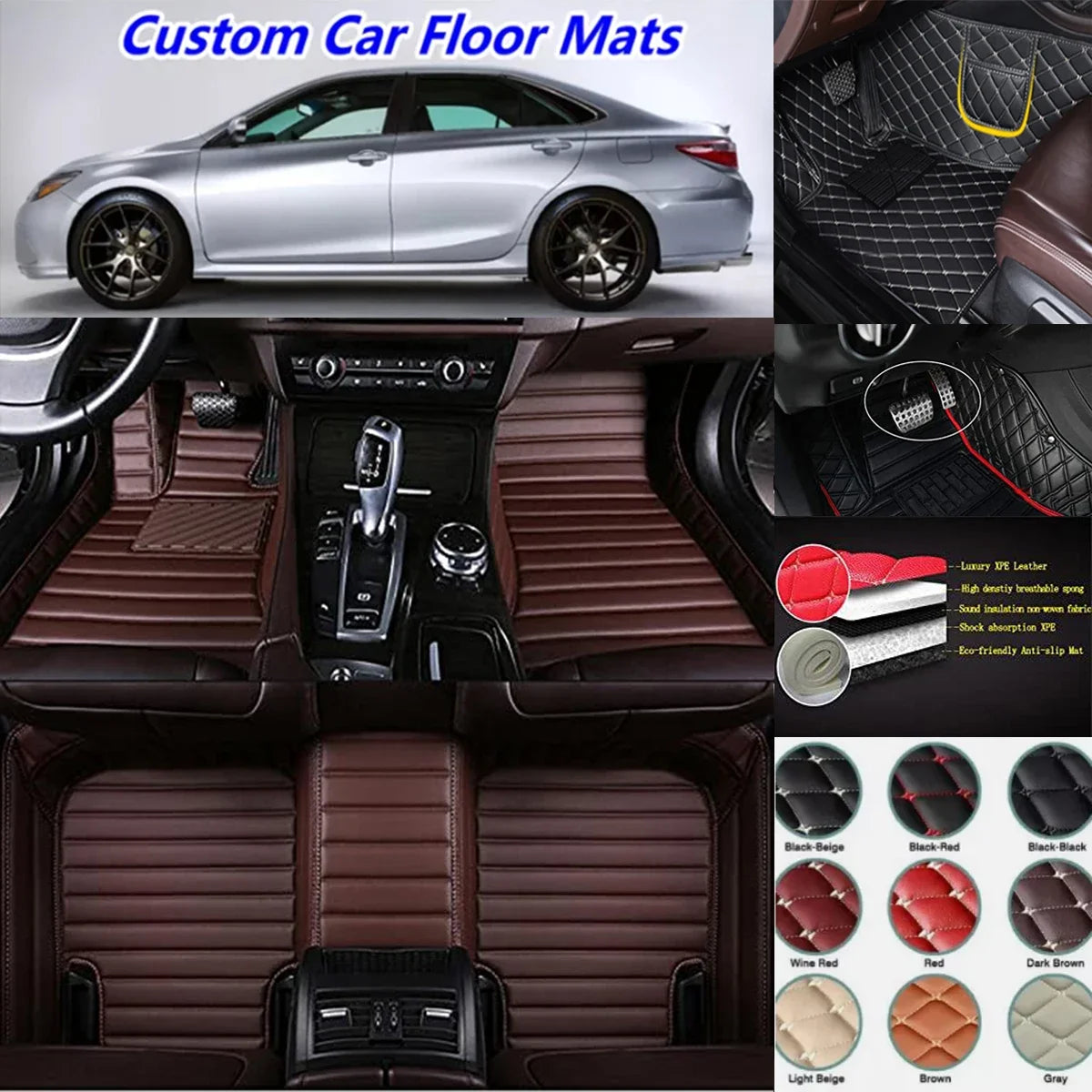 3D PU-leather Waterproof Custom Car Floor Mats For Toyota RAV4 2005-2025 Years Auto Carpets Coche Accessorie Liners