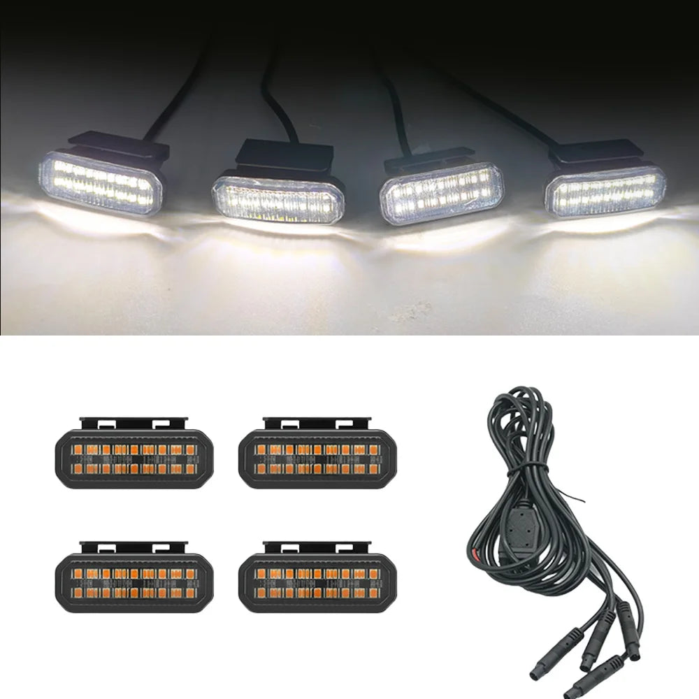 FOR TOYOTA HILUX LED Car Lights Front Grille LED Light Safety Warning Light Harness  Car Accessories LED Signal Lamps