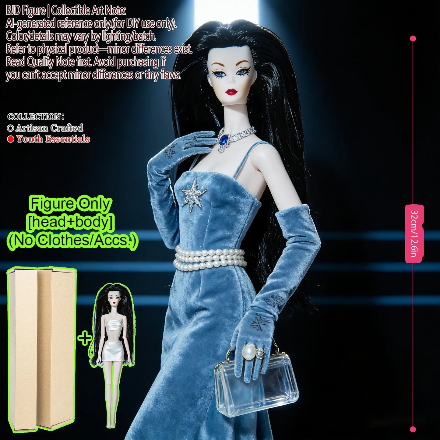 BJD MJD 1/6 Realistic Supermodel Doll 12.6 Inch Ball Jointed Articulated Posable Collectible NoClothes