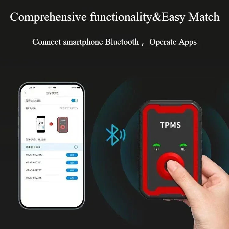 Programmable TPMS Sensors 2 in 1 433MHz+315MHz Program By Cell Phone APP Universal Tire Pressure Monitoring Sensor Metal Valve