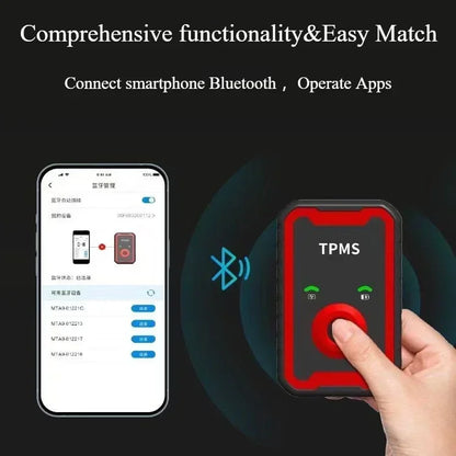 Programmable TPMS Sensors 2 in 1 433MHz+315MHz Program By Cell Phone APP Universal Tire Pressure Monitoring Sensor Metal Valve