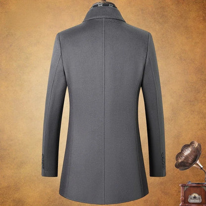 AYUNSUE Winter Coat for Men Medium Length Thick Warm Goose Down Inner Double-sided 70%Wool Trench Coat for Men's Jackets Abrigo