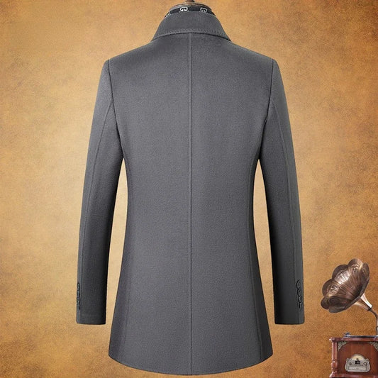 AYUNSUE Winter Coat for Men Medium Length Thick Warm Goose Down Inner Double-sided 70%Wool Trench Coat for Men's Jackets Abrigo